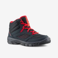 Quechua Chaussures De Randonnée Enfant Avec Lacets MH100 MID Grise Foncée Du 35 AU 38