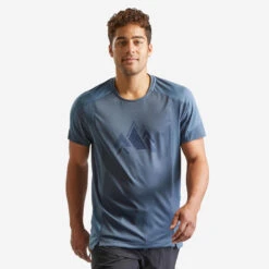 Quechua T-shirt De Randonnée Manches Courtes En Synthétique - Homme - MH500