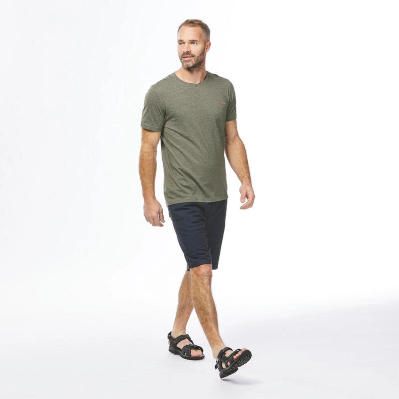 Quechua T-shirt NH500 Fresh Rec Khaki Men 2 Quechua T-shirt NH500 Fresh Rec Khaki Men – Image 2