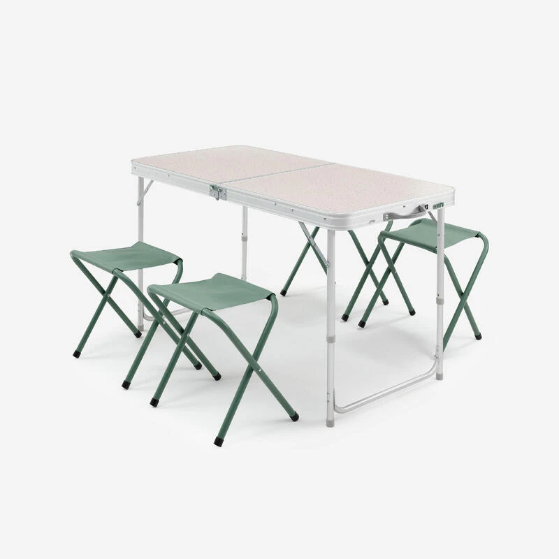 Quechua TABLE DE CAMPING PLIANTE - 4 TABOURETS - 4 À 6 PERSONNES 1 Quechua TABLE DE CAMPING PLIANTE - 4 TABOURETS - 4 À 6 PERSONNES